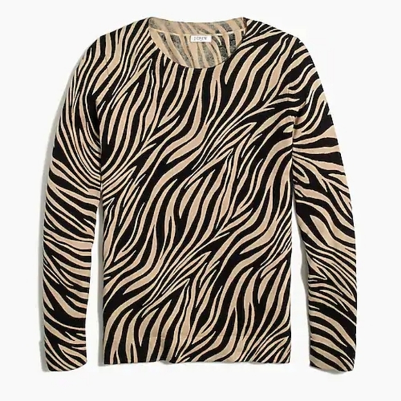 Y2K Zebra Print Teddie Sweater Top - Picture 3 of 6